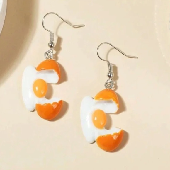 ❤️ FREE Eggs Breakfast Vaca Chic Drop Hipster Hippie Artsy Deco Pop Hip Earrings - Picture 3 of 5